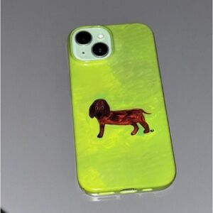 Green Phone Case with Dachshund Design
